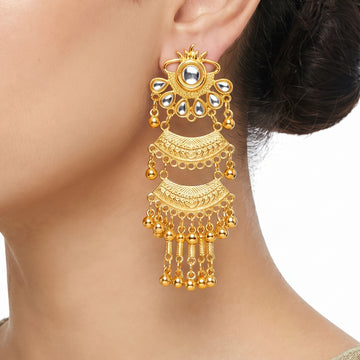 PRAO Earrings Anti-Tarnish Tiered Crystal Tassel Statement