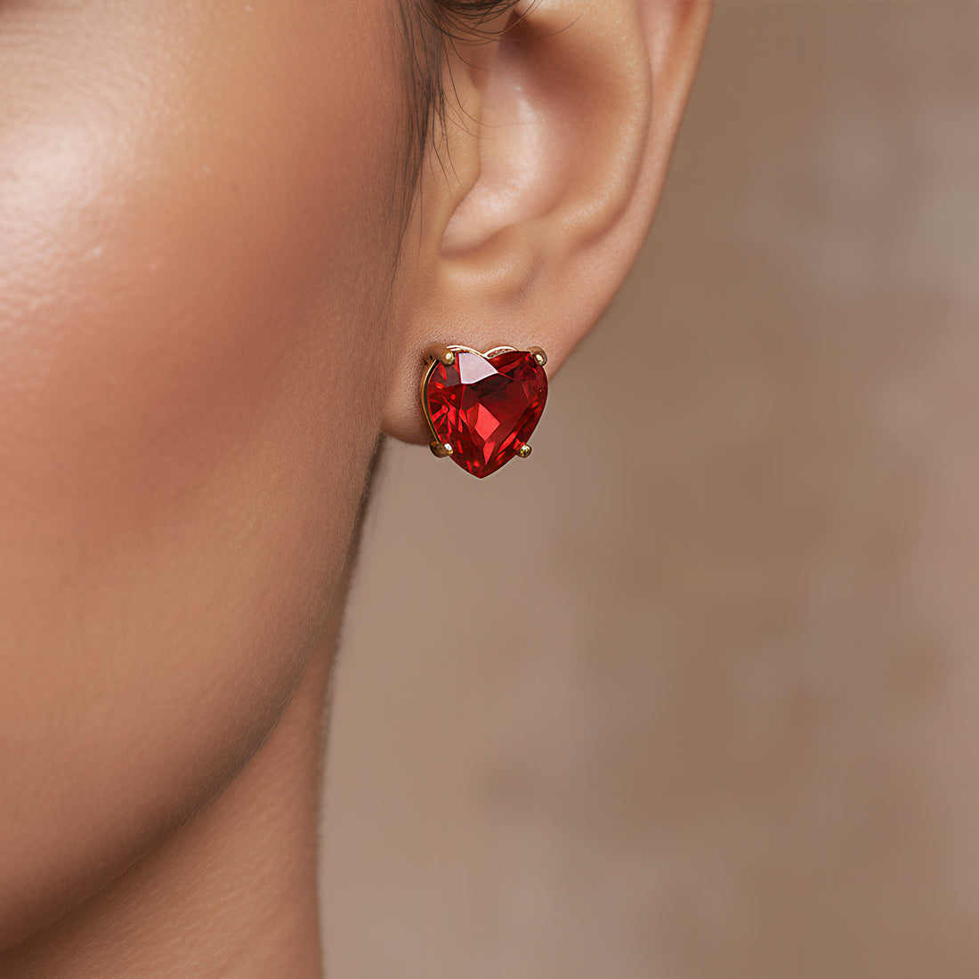 PRAO Anti-Tarnish Solitaire Necklace Set With Earrings