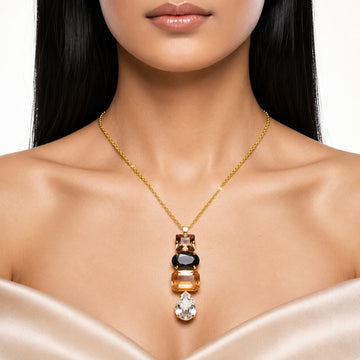 PRAO Necklace Anti-Tarnish Multishape Crystal Drop