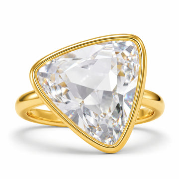 PRAO Ring Anti-Tarnish Crystal White Trillion (Adjustable Size)