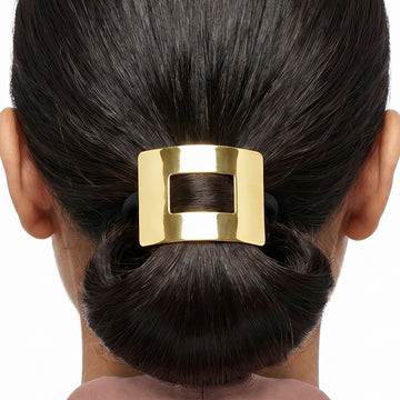 PRAO Hair Tie Anti-Tarnish Black Elastic With Metal Buckle