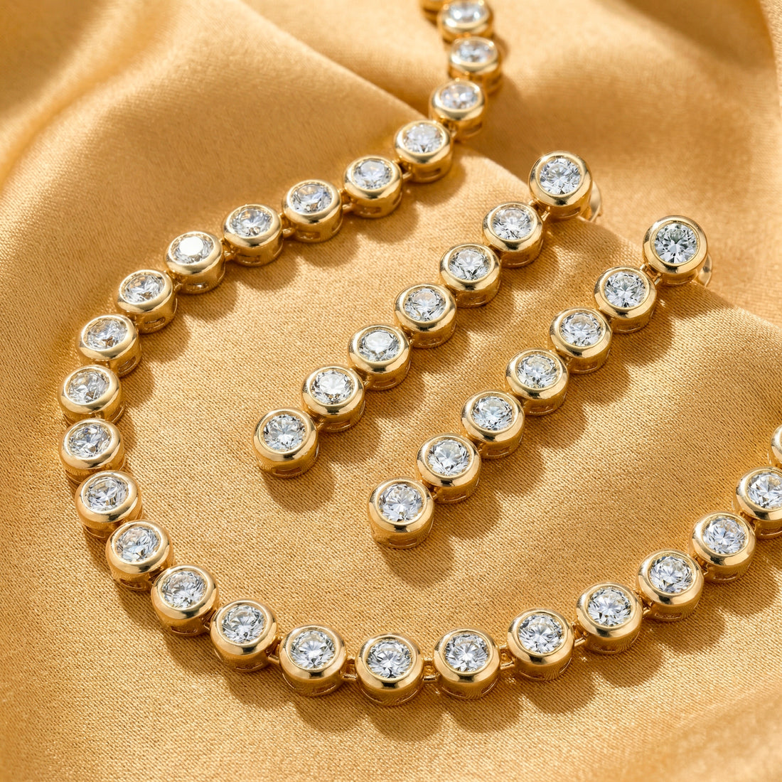 PRAO Necklace Waterproof AD Set With Earrings