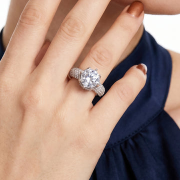 PRAO Ring Anti-Tarnish Solitaire Crystal (Adjustable Size)