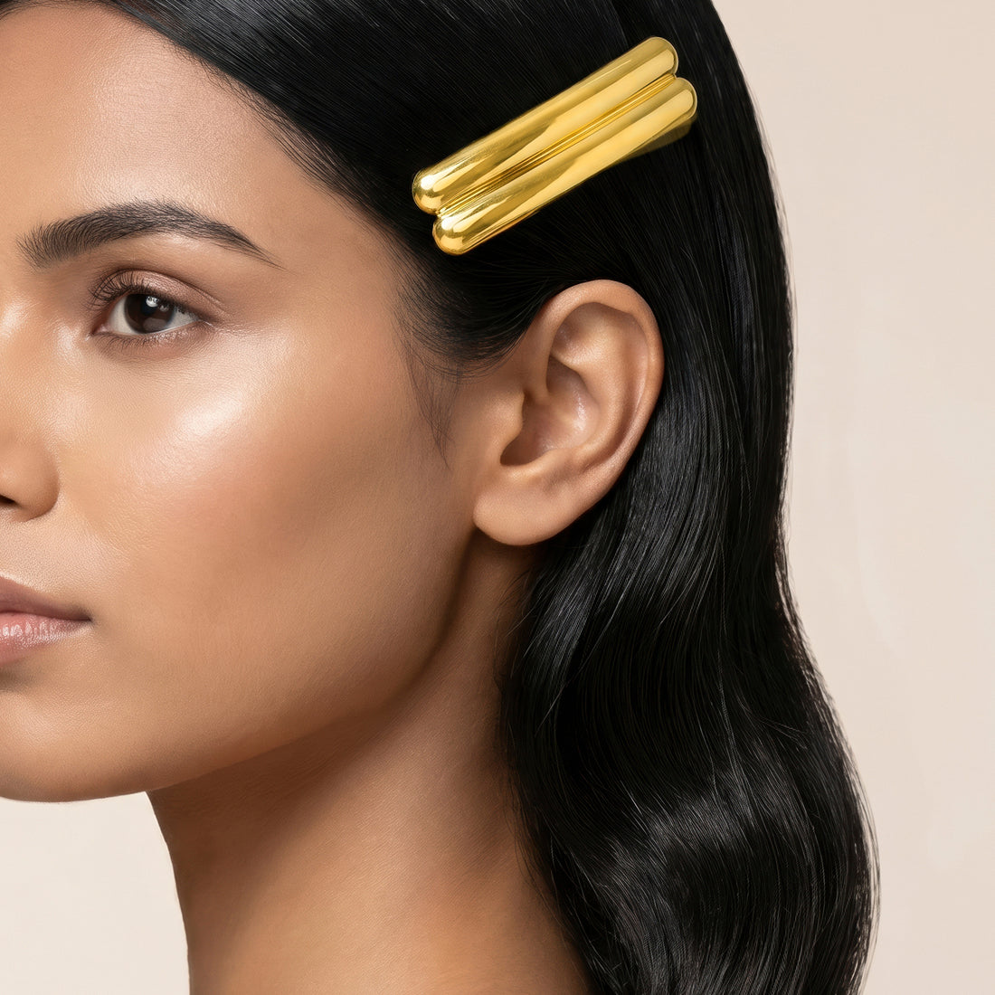 PRAO Hair Clip Anti-Tarnish Sleek Metallic Hair Barrette