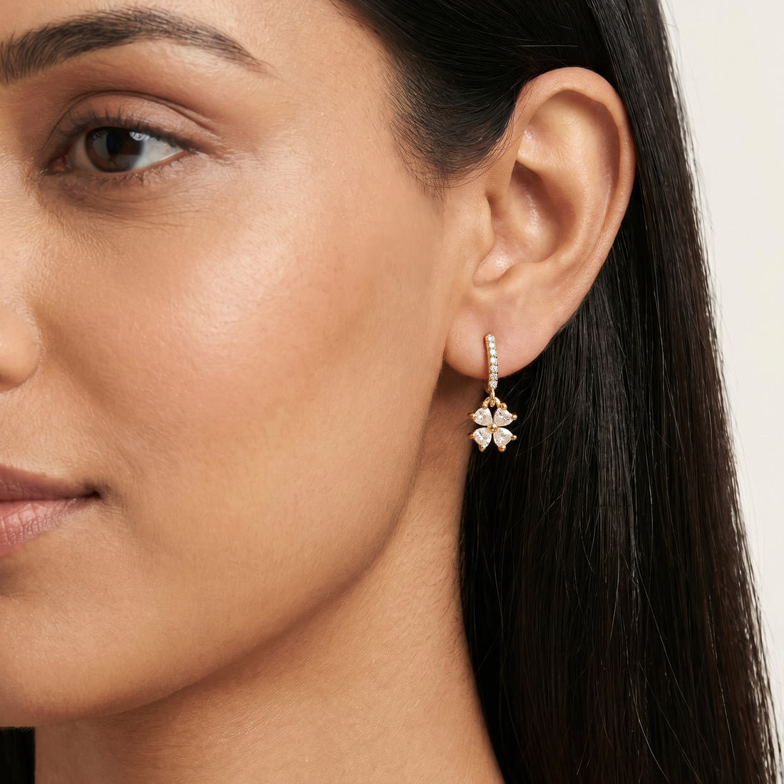 PRAO Earrings Anti-Tarnish Clover Charm