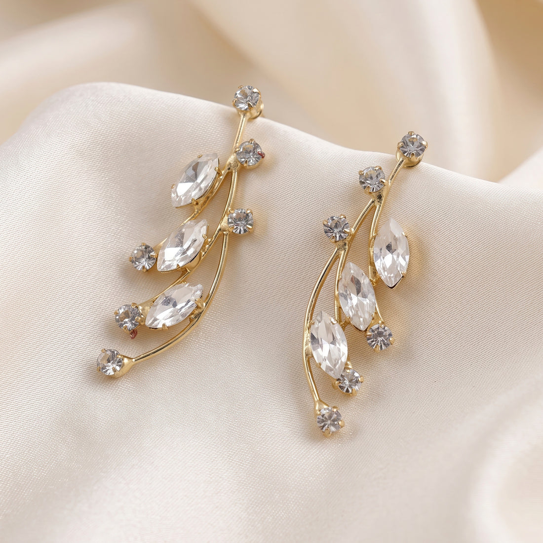 PRAO Earrings Anti-Tarnish Cascading Crystal Dangles