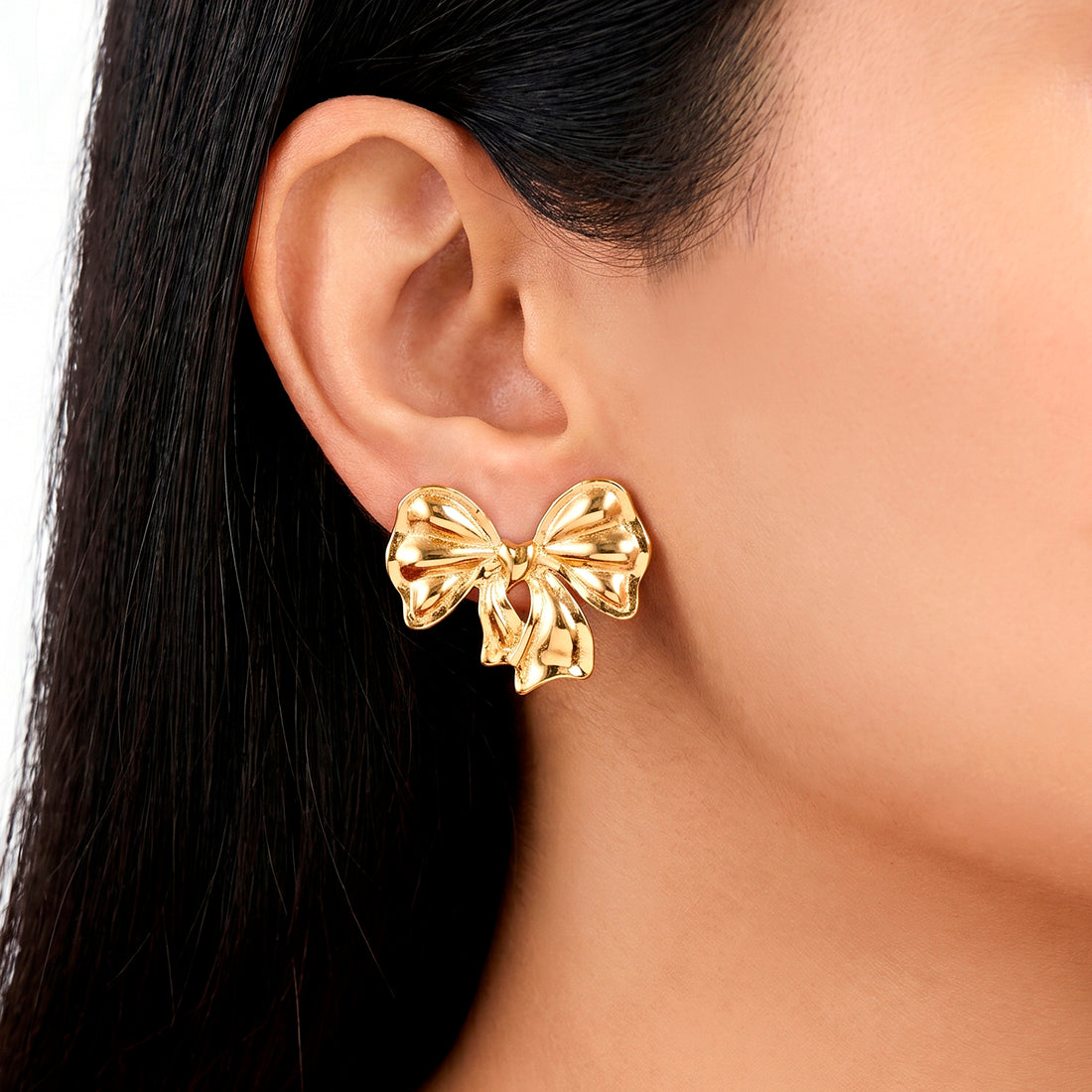 PRAO Earrings Anti-Tarnish Mini Bow Studs