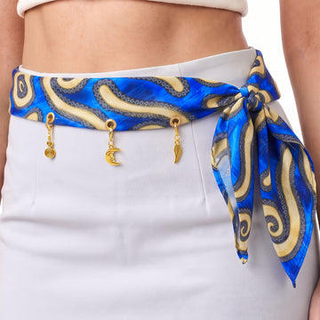 PRAO Necklace Anti-Tarnish Charms Satin Scarf Set