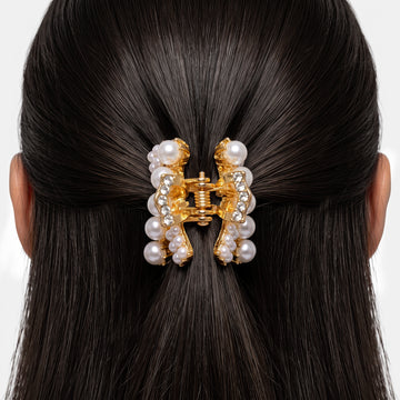 PRAO Hair Claw Clip Anti-Tarnish Crystal Leaf