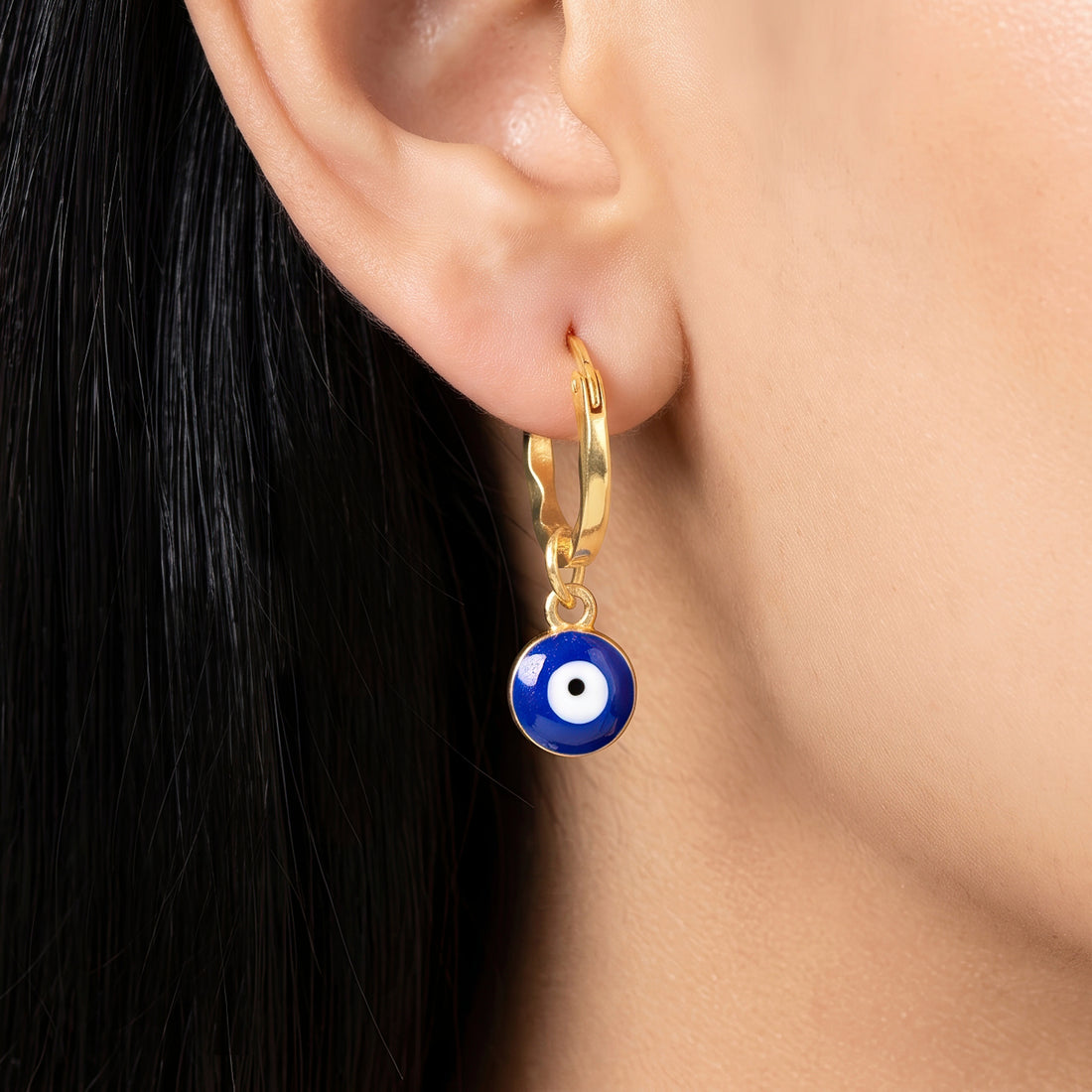 PRAO Earrings Anti-Tarnish Evil Eye Hoops