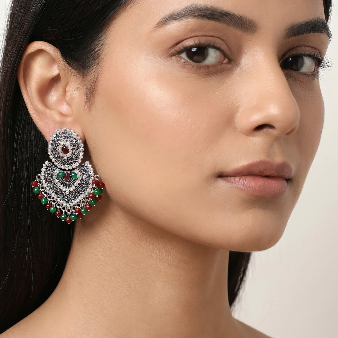 PRAO Earrings Anti-Tarnish Stone Embellished Statement