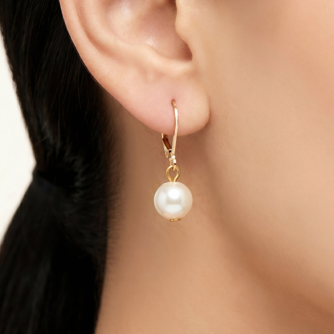 PRAO Necklace Anti-Tarnish Crystal Pearl Teardrop Set With Earrings