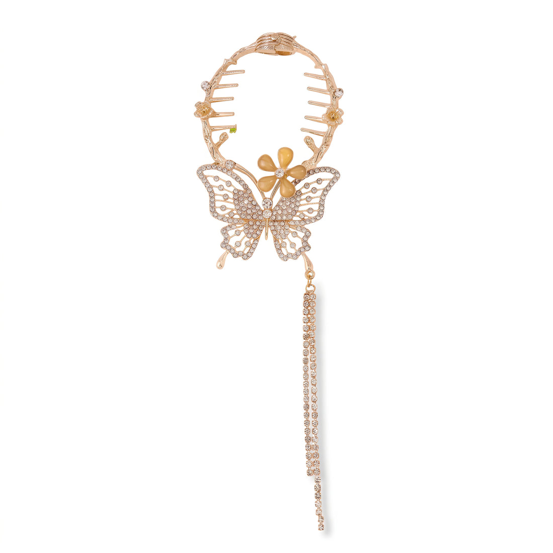PRAO Hair Claw Clip Anti-Tarnish Butterfly Crystal