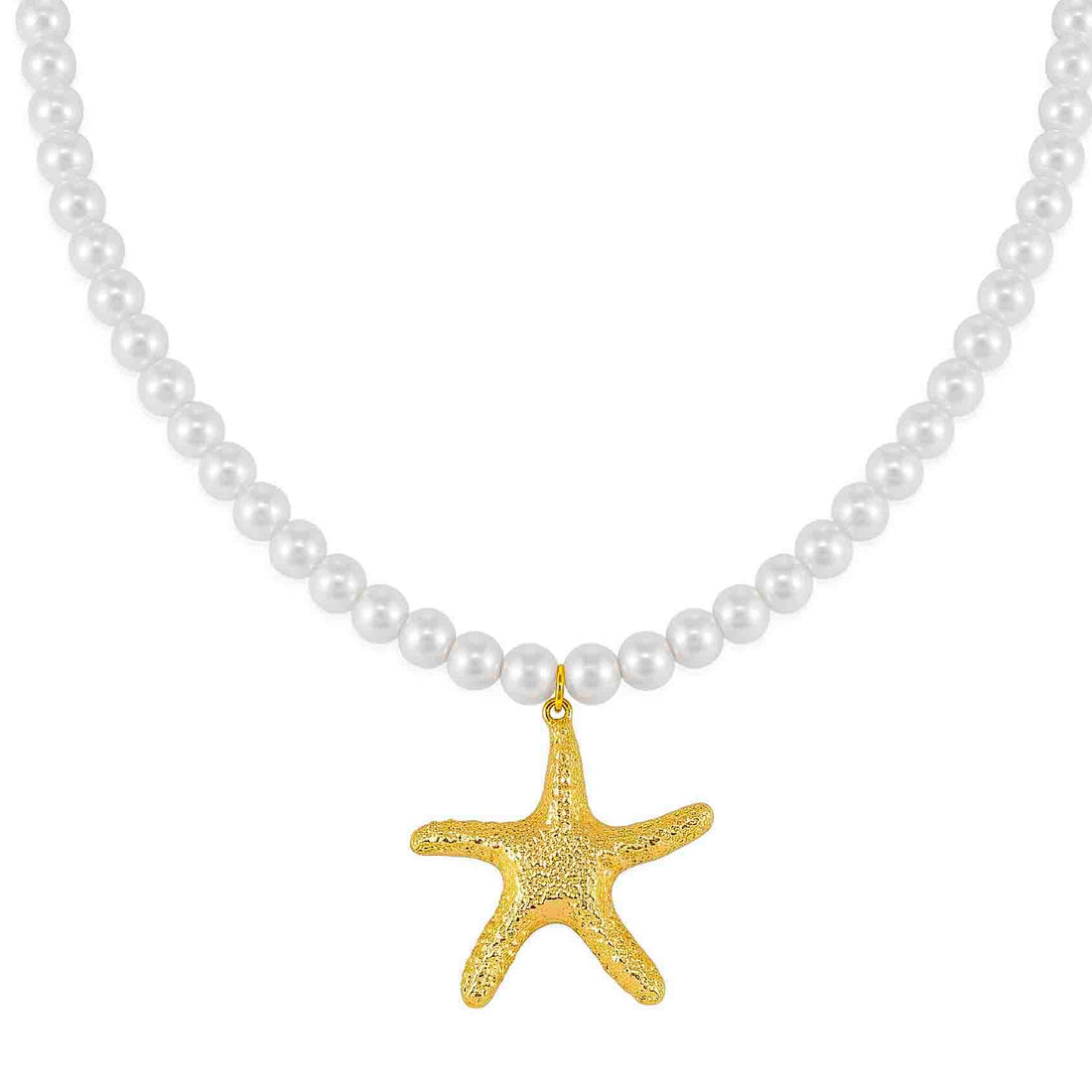 PRAO Necklace Anti-Tarnish Pearl Starfish
