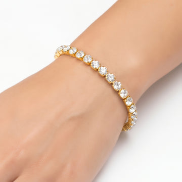 PRAO Bracelet Anti-Tarnish Gold Plated American Diamonds (Adjustable Size)