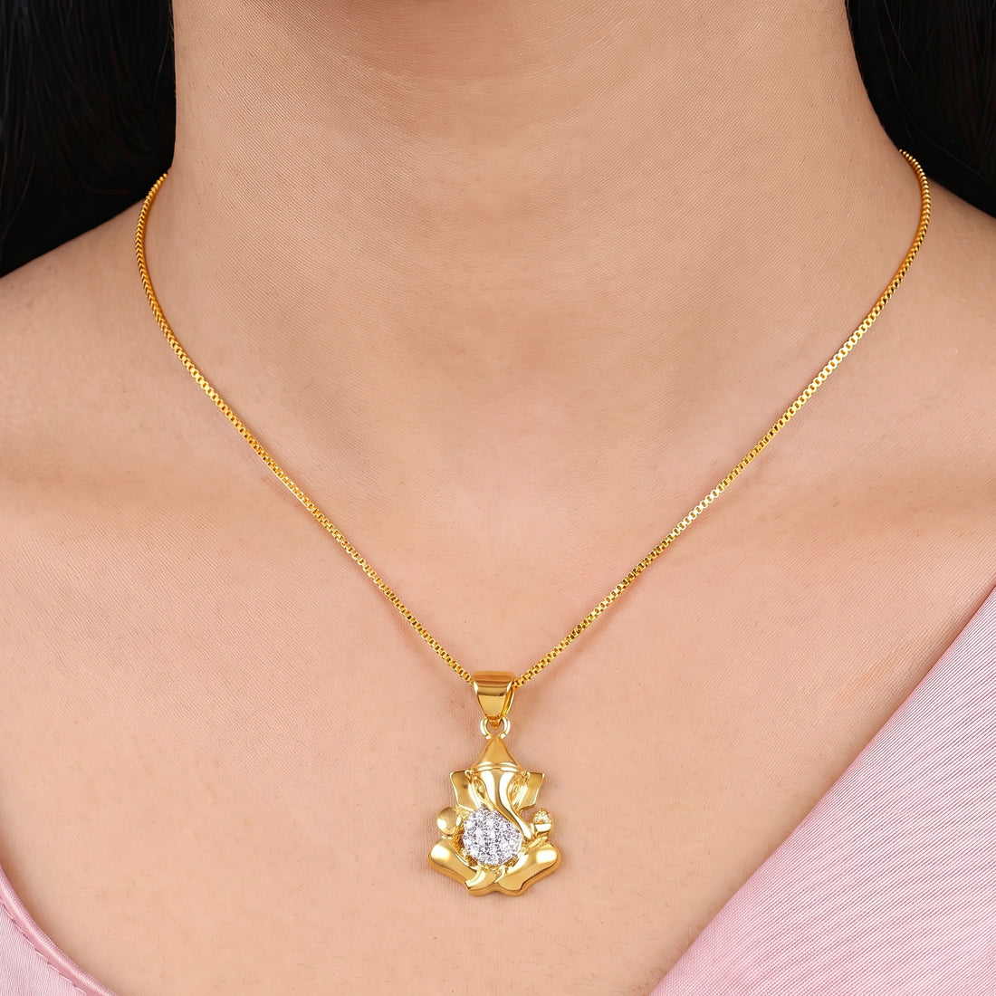 PRAO Necklace Anti-Tarnish Ganesha Pendant