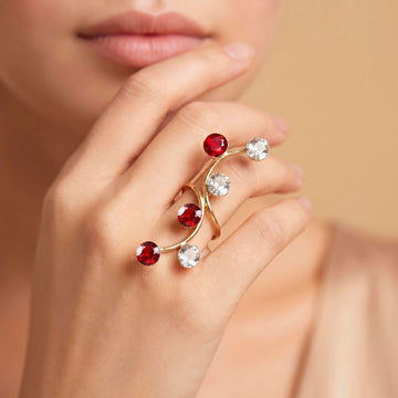 PRAO Ring Anti-Tarnish Wavy Openable Crystal (Adjustable Size)