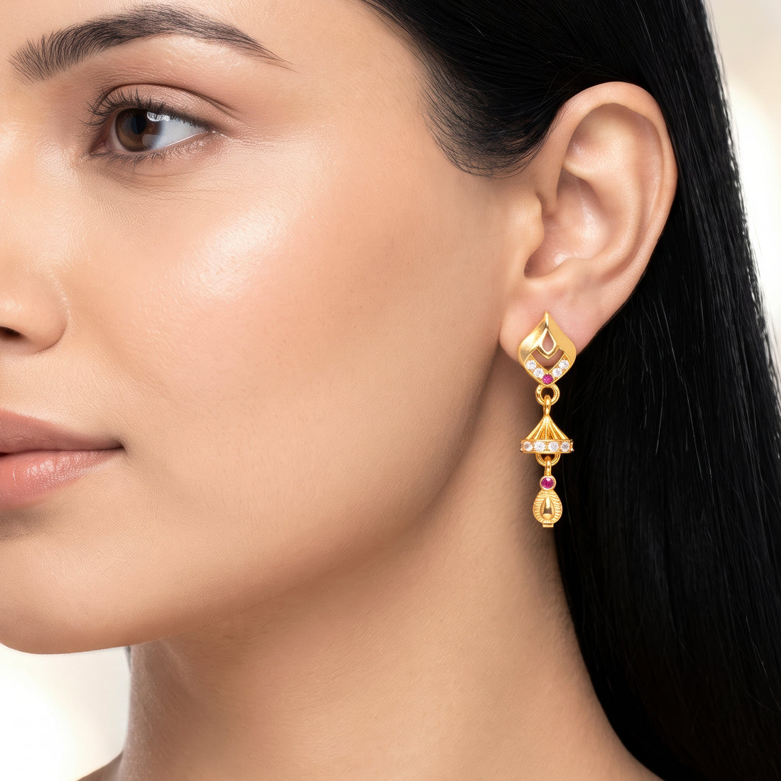 PRAO Earrings Anti-Tarnish Crystal Bell Dangles