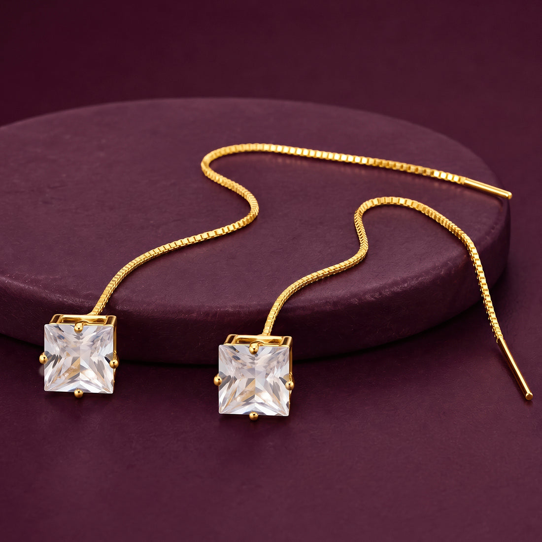 PRAO Earrings Anti-Tarnish Crystal Threader