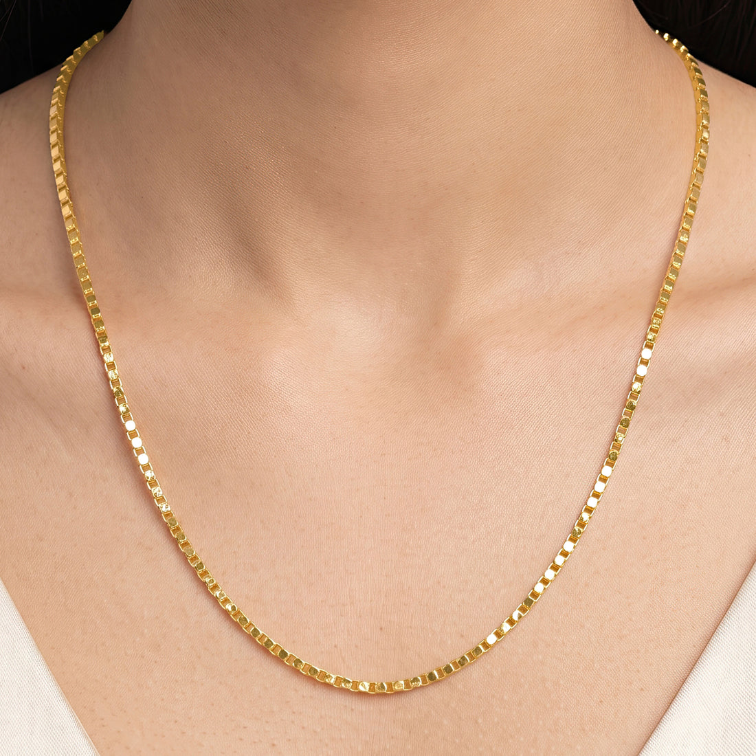 PRAO Necklace Anti-Tarnish Rectangular Link Chain
