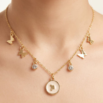 PRAO Necklace Anti-Tarnish Gold Plated Minimalist Set