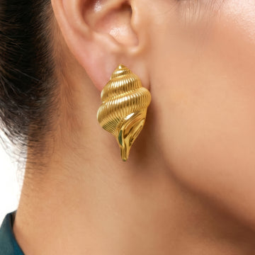PRAO Earrings Anti-Tarnish Conch Shell Statement