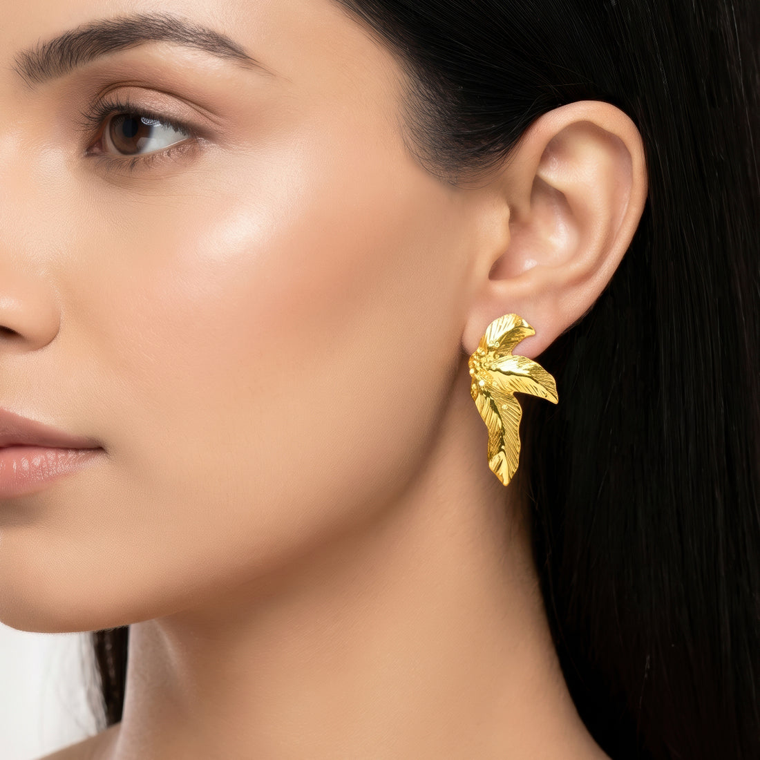 PRAO Earrings Anti-Tarnish Orchid Flower