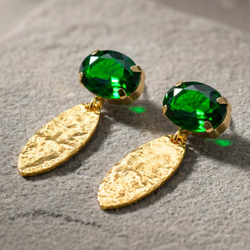 PRAO Earrings Anti-Tarnish Marquise Crystal Dangles