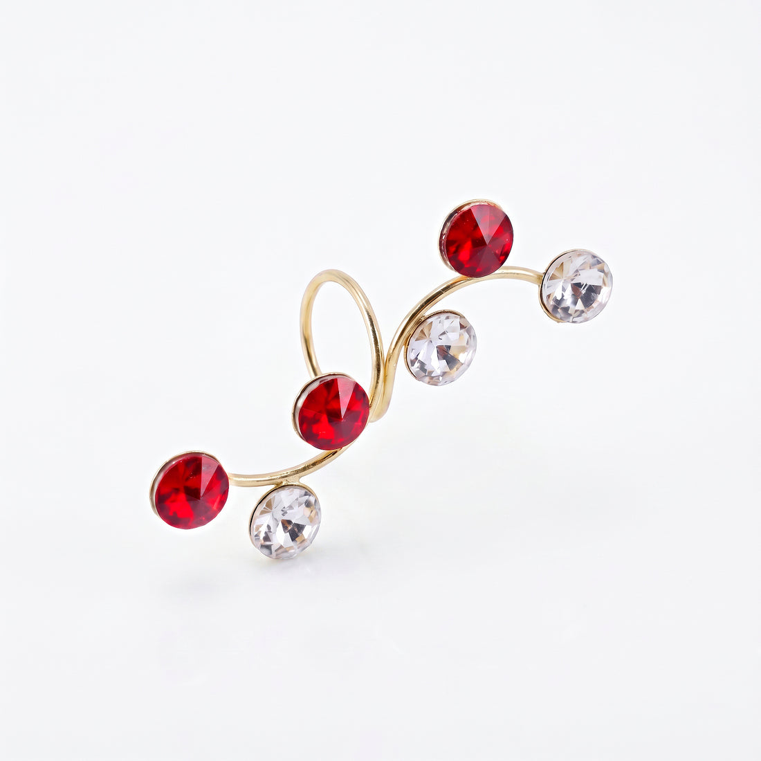 PRAO Ring Anti-Tarnish Wavy Openable Crystal