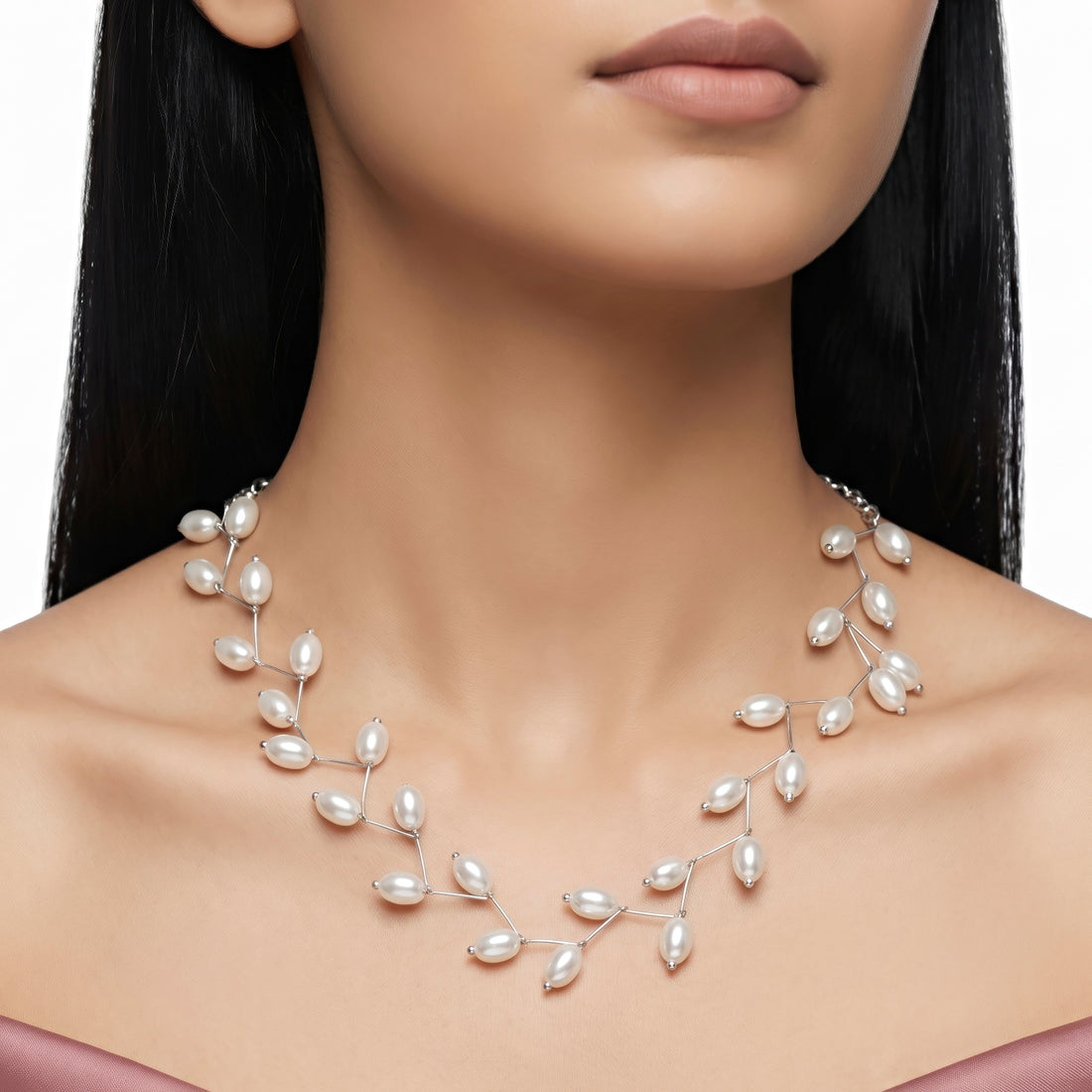 PRAO Necklace Anti-Tarnish Pearl Branch