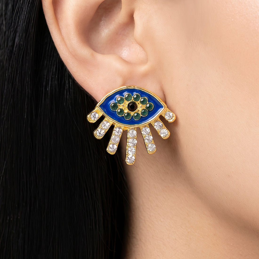 PRAO Earrings Anti-Tarnish Evil Eye Studs