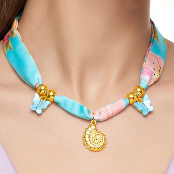PRAO Necklace Anti-Tarnish Premium Satin Seashell Choker