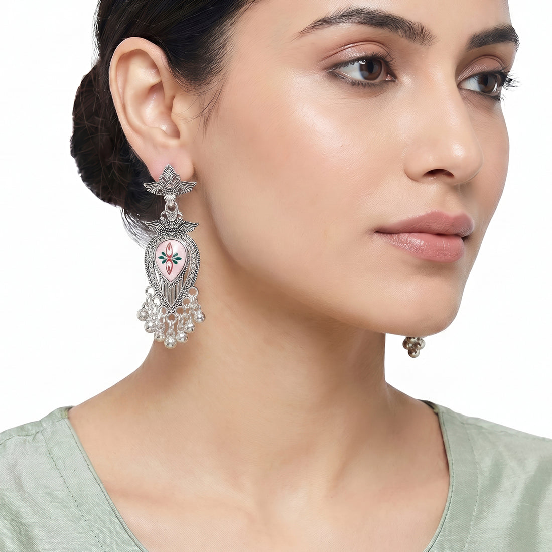 PRAO Earrings Anti-Tarnish Enamel Drop With Metallic Beads