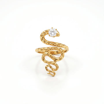 PRAO Ring Anti-Tarnish Snake Crystal (Adjustable Size)