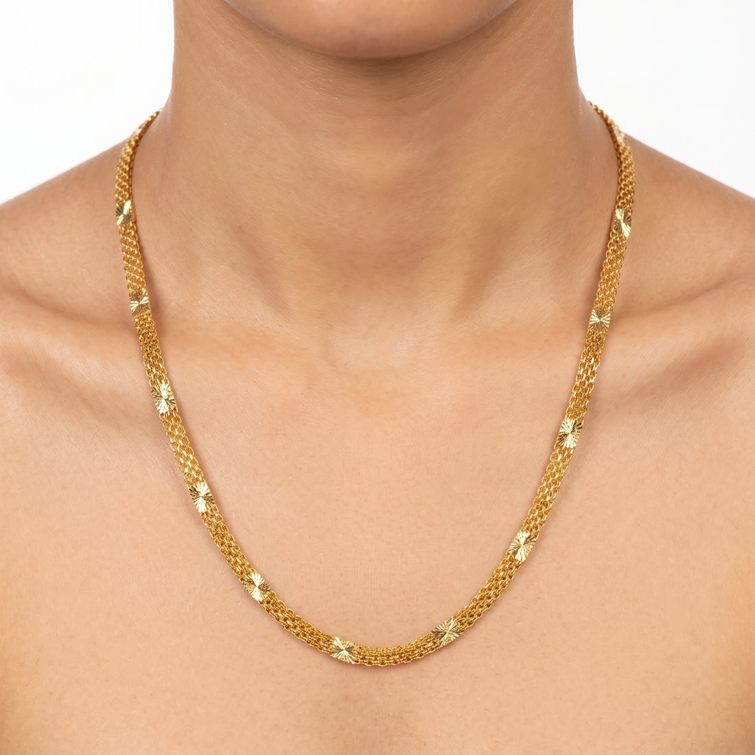 PRAO Necklace Anti-Tarnish Mesh Chain