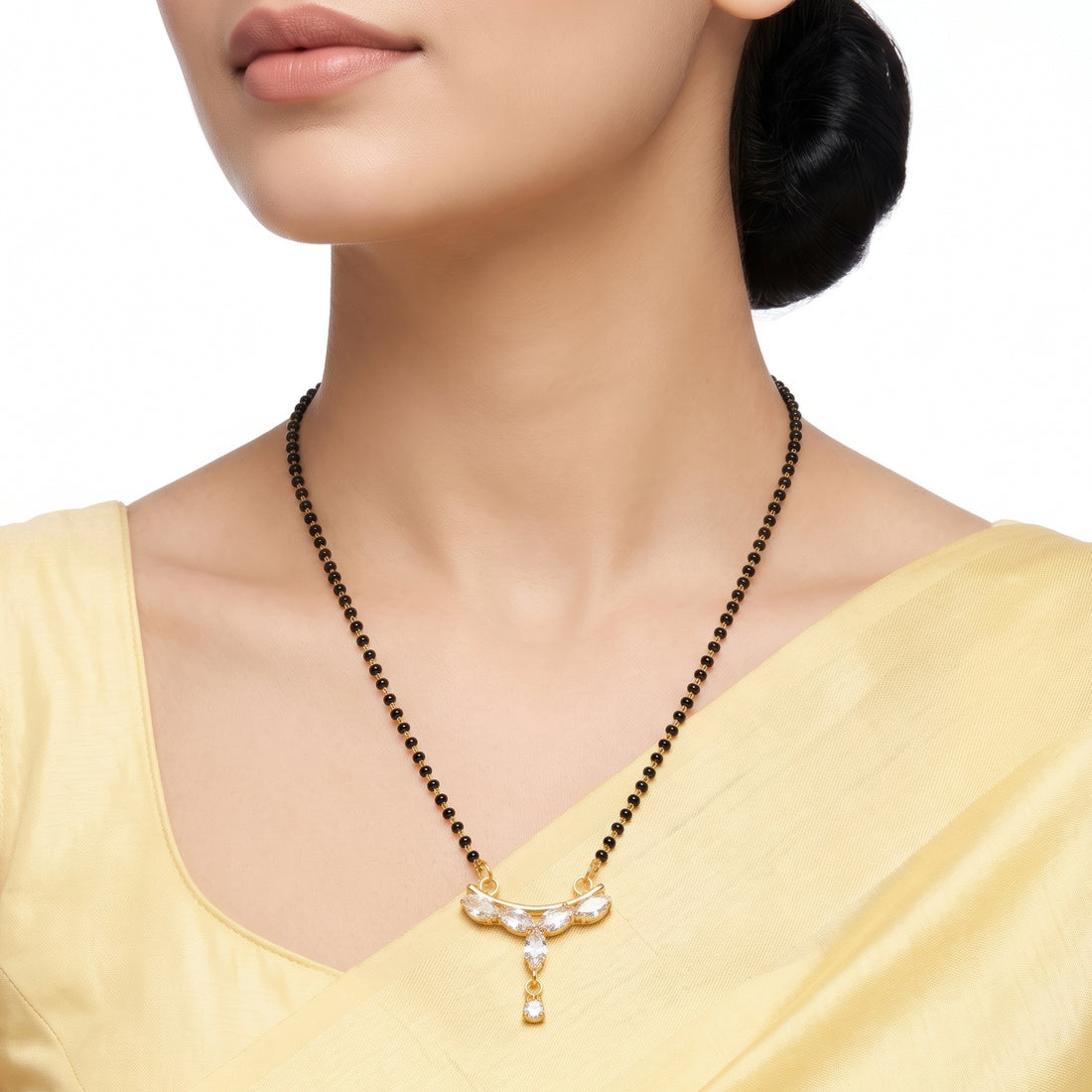 PRAO Necklace Anti-Tarnish Crystal Mangalsutra