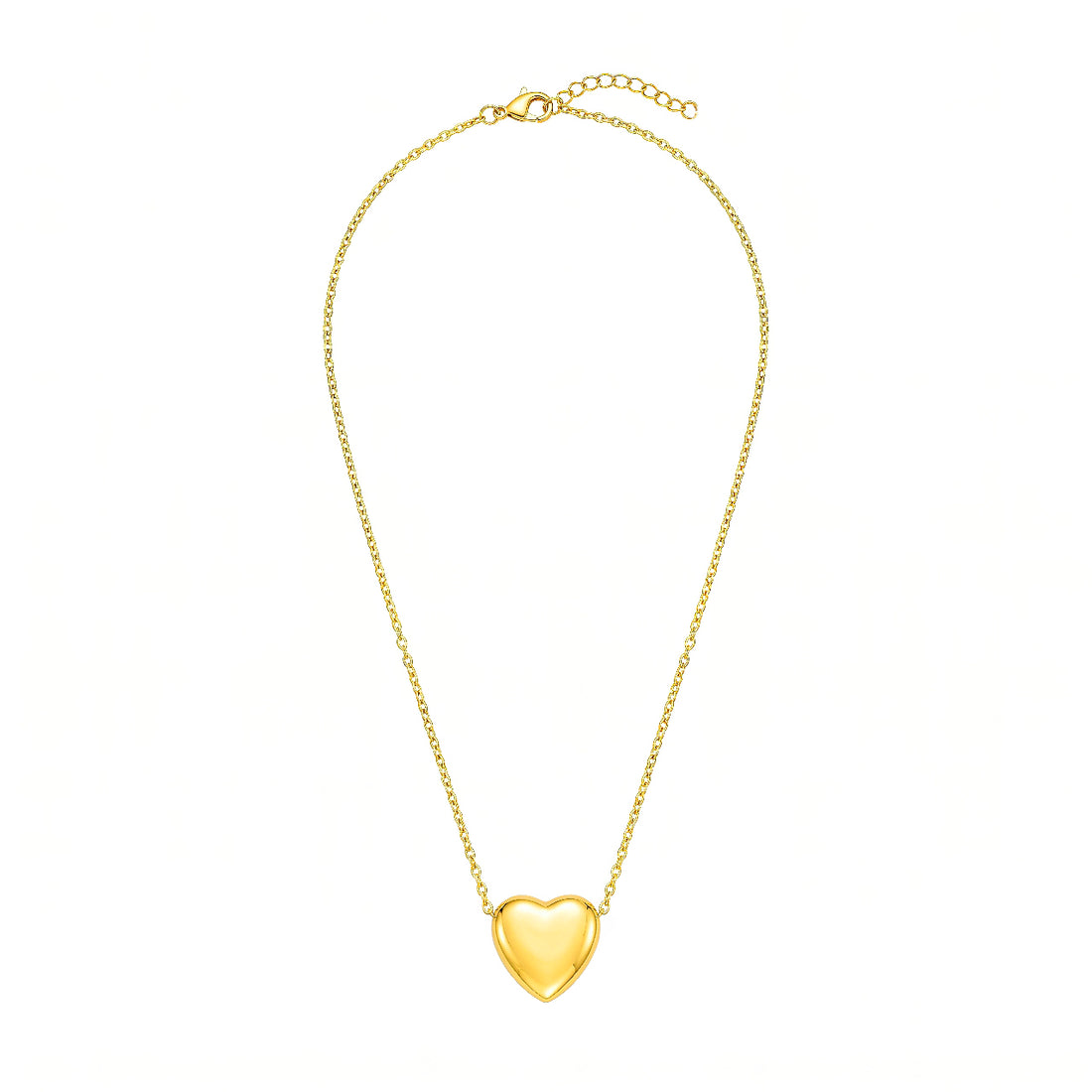 PRAO Necklace Anti-Tarnish Puffed Heart
