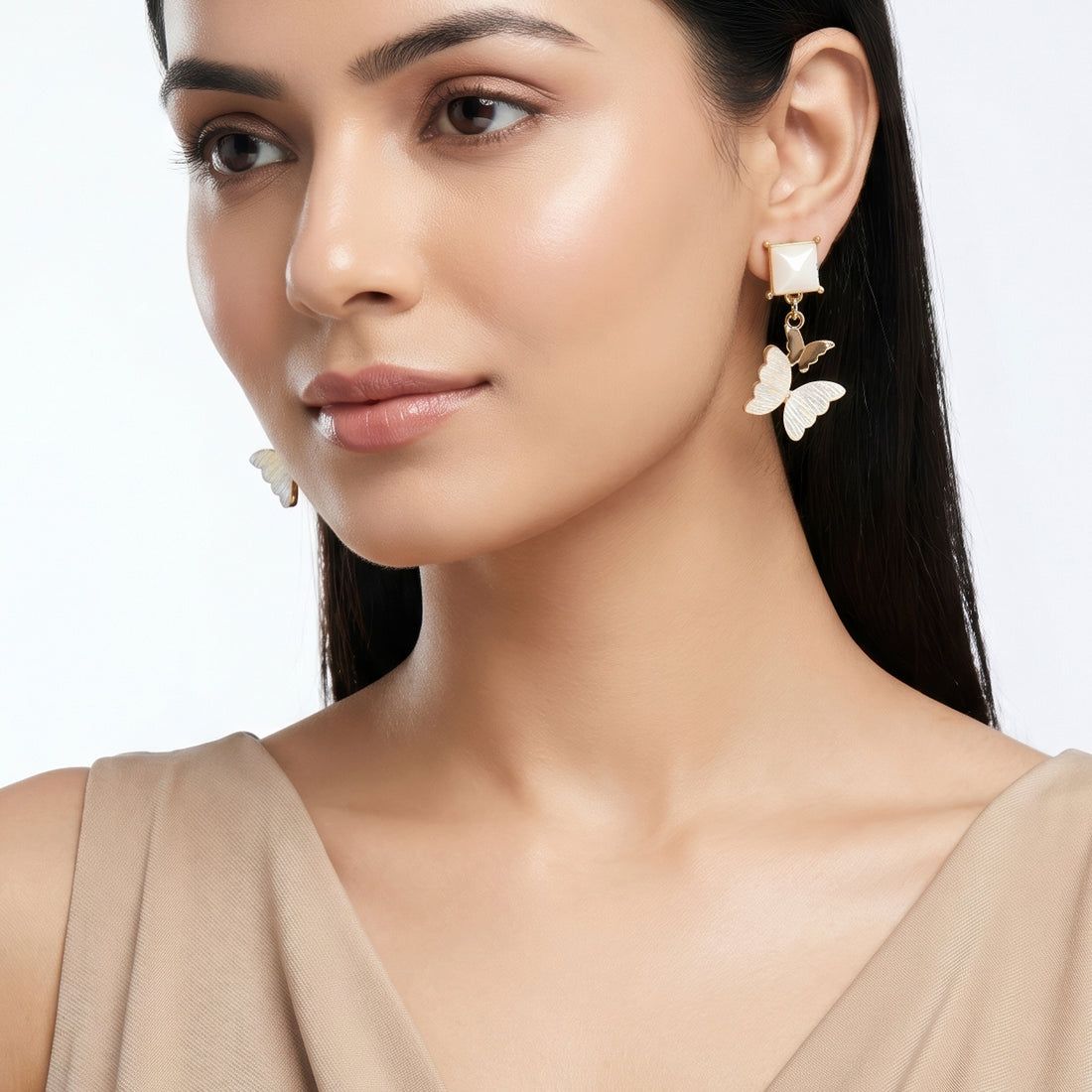 PRAO Earrings Anti-Tarnish Butterfly Charm Dangles
