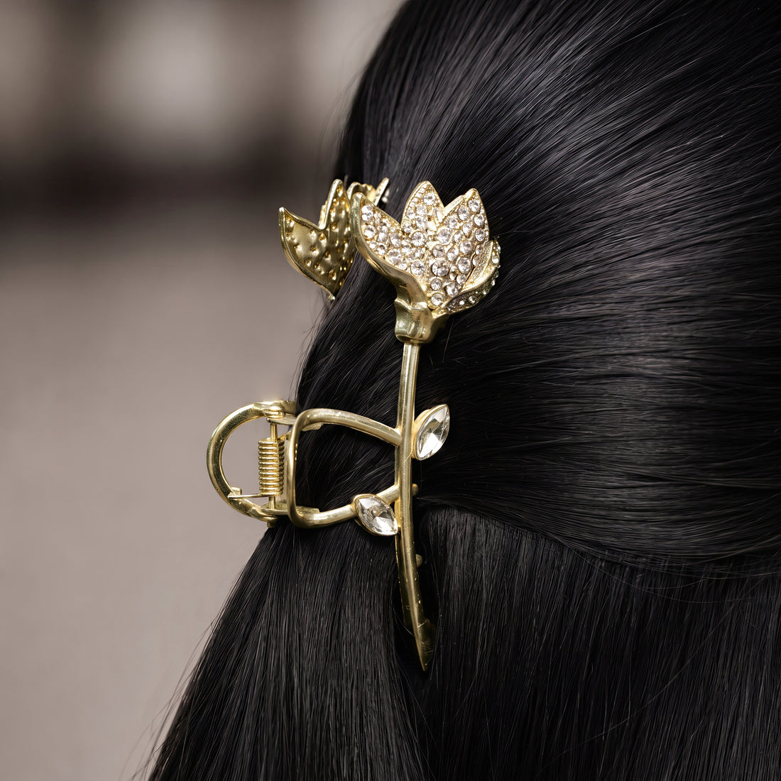 PRAO Hair Claw Clip Anti-Tarnish Rose Claw Clip