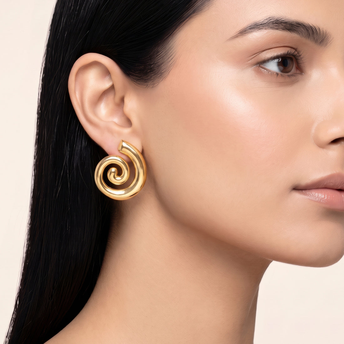 PRAO Earrings Anti-Tarnish Minimalist Spiral