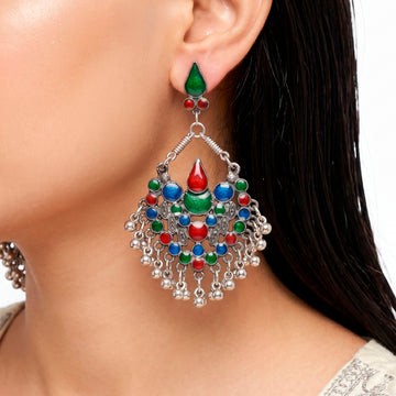 PRAO Earrings Anti-Tarnish Enamel Ghungroos Fringe