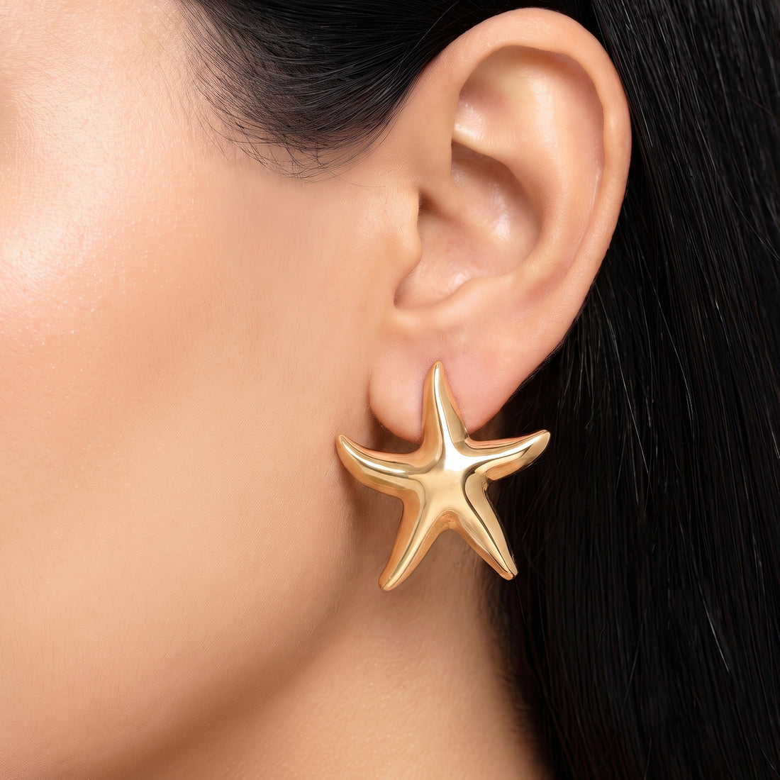 PRAO Earrings Anti-Tarnish Starfish Studs