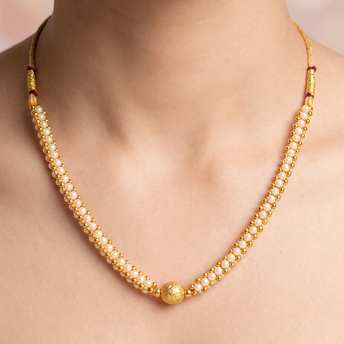 PRAO Necklace Anti-Tarnish Pearl Statement Choker