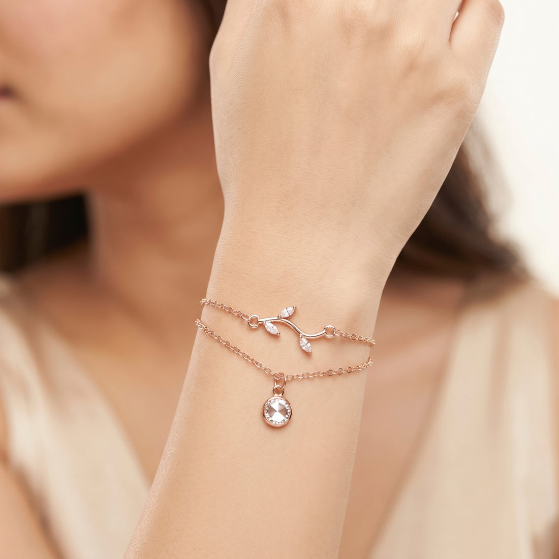PRAO Bracelet Anti-Tarnish Crystal Vine Chain (Adjustable Size)