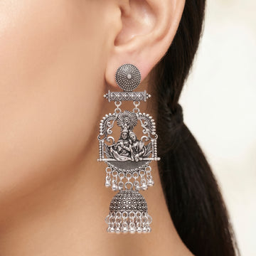 PRAO Earrings Anti-Tarnish Radha Krishna Jhumka