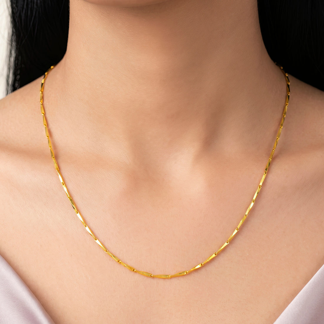PRAO Necklace Anti-Tarnish Gold Plated Link Chain