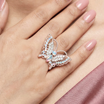 PRAO Ring Anti-Tarnish Butterfly Crystal (Adjustable Size)