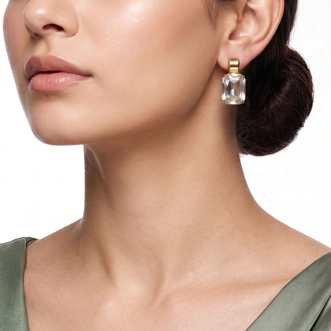 PRAO Earrings Anti-Tarnish Geometric Crystal Dangles