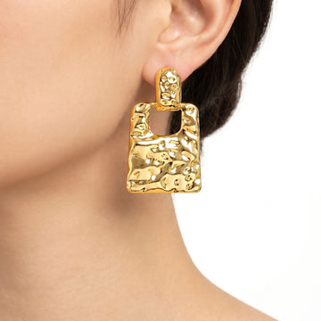 PRAO Earrings Anti-Tarnish Molten Texture Geometric