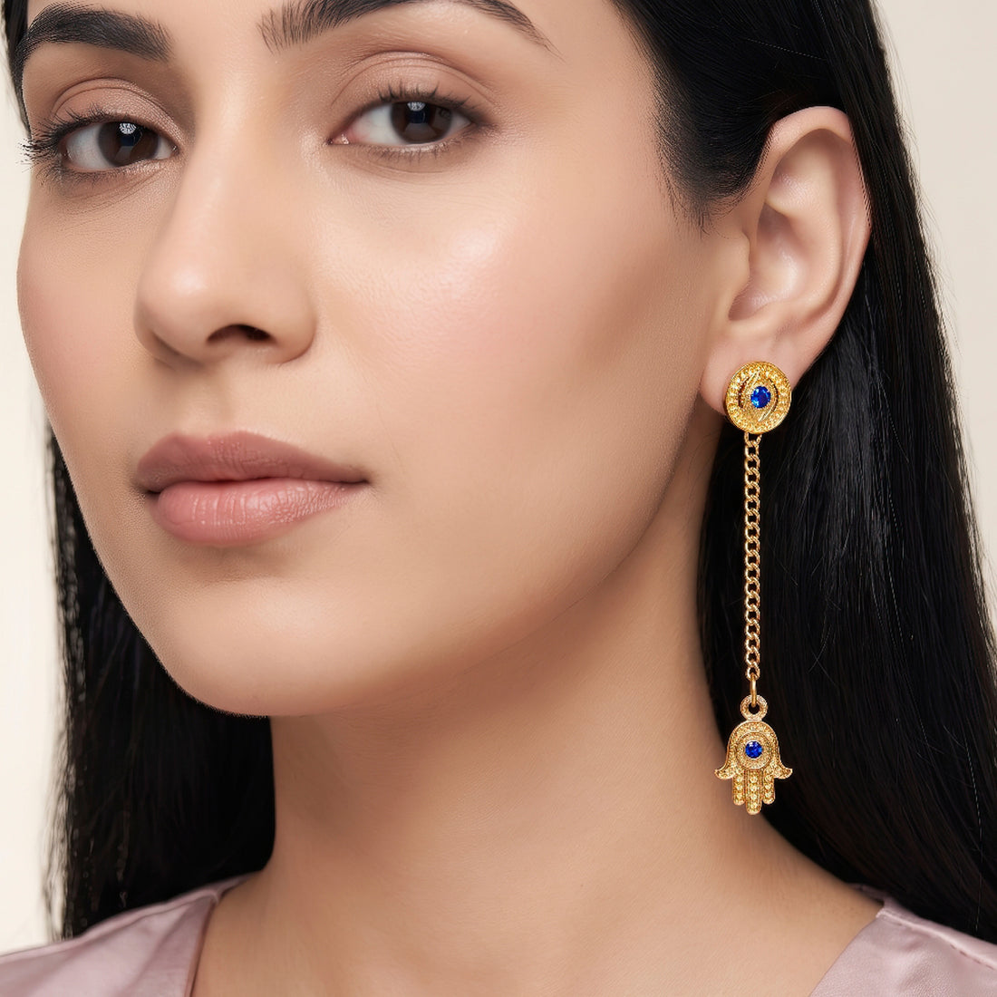 PRAO Earrings Anti-Tarnish Evil Eye Hamsa Drops